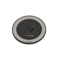 EVOline One, Steckdosenelement mit USB/A und USB/C Charger, Ring mit Edelstahl-Einlage