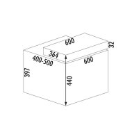 Naber X-LINE 600/L5 mit Basic Schublade, Abfallsammler für vorhandene Auszüge, anthrazit, H 414 mm