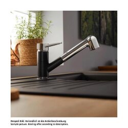 BLANCO Küchenarmatur BLANCOWEGA-S II SILGRANIT-Look Einhebelmischer | Ausziehbare Schlauchbrause | Hochdruck