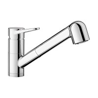 BLANCO Küchenarmatur BLANCOWEGA-S-F II Vorfensterarmatur Chrom | Ausziehbare Schlauchbrause | Hochdruck