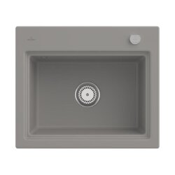 Villeroy & Boch Einbauspüle Subway Style 60 S Classicline KD Fossil mit Excenterbetätigung und Abtropfgitter in Anthracite
