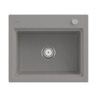 Villeroy & Boch Einbauspüle Subway Style 60 S Classicline KD Fossil mit Excenterbetätigung und Abtropfgitter in Anthracite