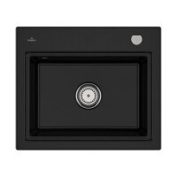 Villeroy & Boch Einbauspüle Subway Style 60 S Premiumline J0 Chromite mit Excenterbetätigung und Abtropfgitter in Aluminium gebürstet