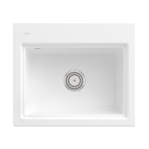 Villeroy & Boch Einbauspüle Subway Style 60 S Premiumline KG Snow White mit Handbetätigung und Abtropfgitter in Anthracite