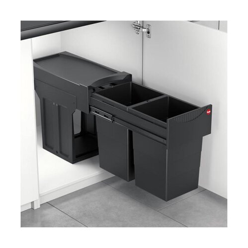 Hailo Abfallsammler 3666851 Tandem 15/15 Black Edition