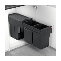 Hailo Abfallsammler 3666851 Tandem 15/15 Black Edition