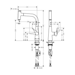 hansgrohe Küchenarmatur 240 Metris Select M71 | ausziehbarer Auslauf