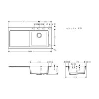 hansgrohe Einbauspüle S51 S514-F450, Becken rechts