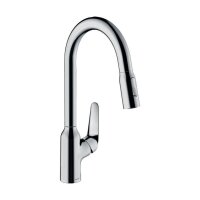 hansgrohe Küchenarmatur 220 Focus M42 | ausziehbarer Schlauch mit Brausefunktion