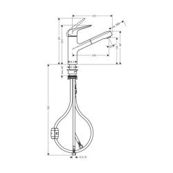 hansgrohe Küchenarmatur 150 Focus M42 | ausziehbarer Auslauf
