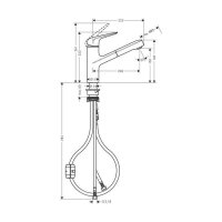 hansgrohe Küchenarmatur 150 Focus M42 | ausziehbarer Auslauf
