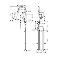 hansgrohe Küchenarmatur 220 Focus M42 | ausziehbarer Schlauch mit Brausefunktion | mit Schlauchbox (sBox)