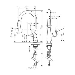 hansgrohe Küchenarmatur 160 Talis M51 | ausziehbarer Schlauch mit Brausefunktion