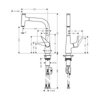 hansgrohe Küchenarmatur 220 Talis Select M51 | ausziehbarer Auslauf