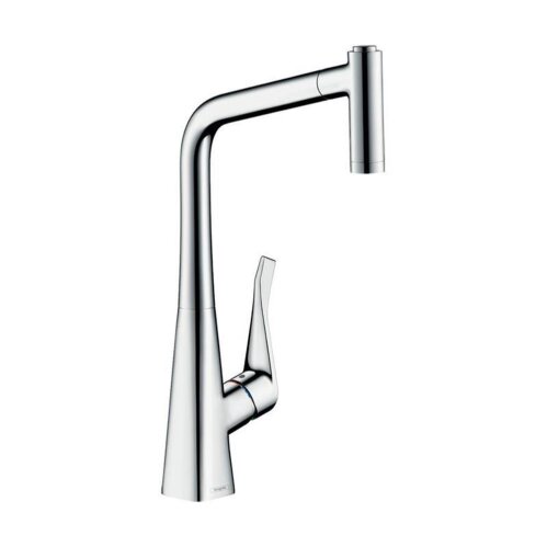 hansgrohe Küchenarmatur 320 Metris M71 | ausziehbarer Schlauch mit Brausefunktion | mit Schlauchbox (sBox)