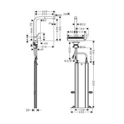 hansgrohe Küchenarmatur 250 Aquno Select M81 | ausziehbarer Schlauch mit Brausefunktion | mit Schlauchbox (sBox)