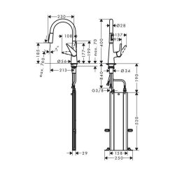 hansgrohe Küchenarmatur 200 Talis M51 | ausziehbarer Schlauch mit Brausefunktion | mit Schlauchbox (sBox)