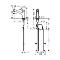 hansgrohe Küchenarmatur 170 Talis M52 | ausziehbarer Schlauch mit Brausefunktion | mit Schlauchbox (sBox)