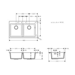 hansgrohe Einbauspüle 370/370 S510-F770