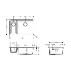 hansgrohe Unterbauspüle 180/450 S510-U635