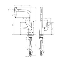 hansgrohe Küchenarmatur 300 Talis Select M51 | ausziehbarer Schlauch mit Brausefunktion