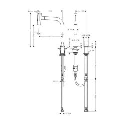hansgrohe Zweilochbatterie 200 Metris Select M71 |...