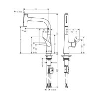 hansgrohe Küchenarmatur 240 Metris Select M71 | ausziehbarer Schlauch mit Brausefunktion