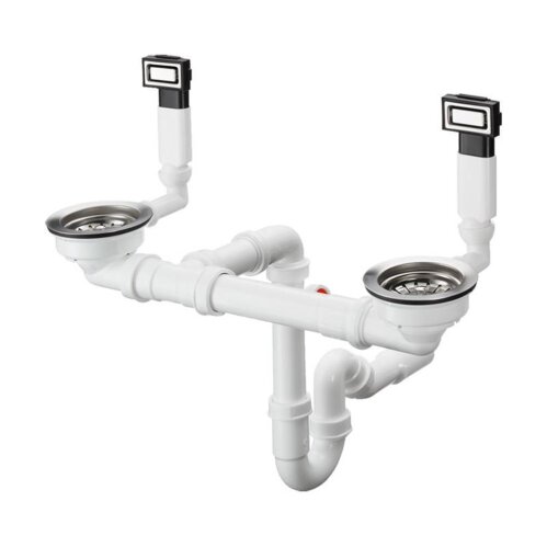 hansgrohe D15-10 Manuelle Ab- und Überlaufgarnitur für Doppelbecken für hansgrohe Edelstahlspülen