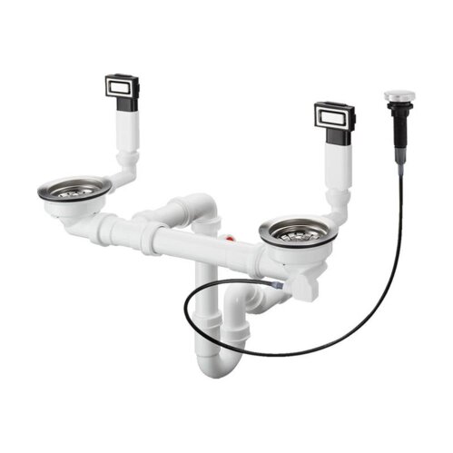 hansgrohe D15-11 Automatische Ab- und Überlaufgarnitur für Doppelbecken für hansgrohe Edelstahlspülen