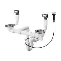 hansgrohe D15-11 Automatische Ab- und Überlaufgarnitur für Doppelbecken für hansgrohe Edelstahlspülen