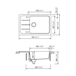 Schock Einbauspüle Cristalite Formhaus D-100 LS A Nero GNE Exzenterbedienung