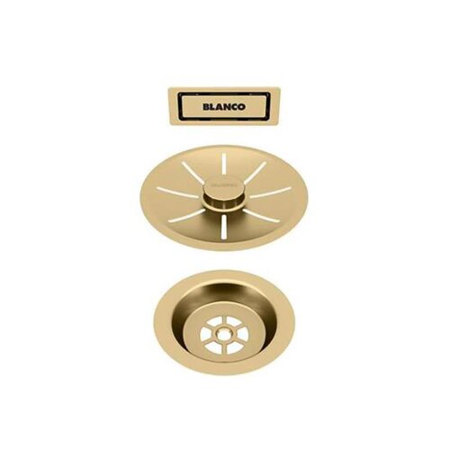 BLANCO Ab- und Überlaufset (Sichtteile) satin gold, für Einzelbecken