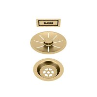 BLANCO Ab- und Überlaufset (Sichtteile) satin gold, für Einzelbecken