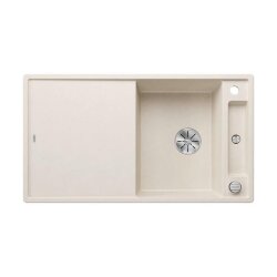 BLANCO Einbauspüle AXIA III 5 S Silgranit mit Holzschneidbrett, InFino, Softweiß
