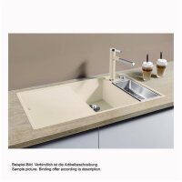 BLANCO Einbauspüle AXIA III 6 S-F Silgranit flächenbündig | InFino Ablauf | Becken links | Vulkangrau | mit Glas-Schneidbrett