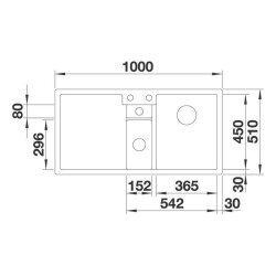 BLANCO Einbauspüle COLLECTIS 6 S Silgranit ll, InFino, Softweiß