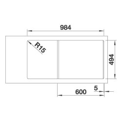 BLANCO Einbauspüle COLLECTIS 6 S Silgranit ll, InFino, Softweiß