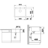 BLANCO Einbauspüle PLEON 6 Silgranit | InFino Ablaufsystem Softweiß