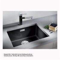 BLANCO Unterbaubecken SUBLINE 500-U Silgranit Vulkangrau, InFino Ablauf
