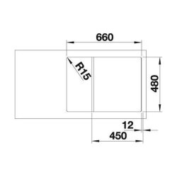 BLANCO Einbauspüle ZIA 45 S Compact Silgranit Softweiß