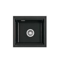 Systemceram Einbaubecken KeraDomo KARA 51 F/o flächenbündig einbaubar  Excenterbetätigung Nero (glänzend)