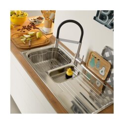 Franke Küchenarmatur Lina Semi-Pro Flexauslauf Chrom / Black Matt