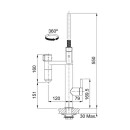 Franke Küchenarmatur Vital Semi Pro Hochdruck mit ausziehbarer Schlauchbrause Black Matt / Edelstahl-Optik