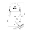 Franke Küchenarmatur Vital Semi Pro Hochdruck mit ausziehbarer Schlauchbrause Black Matt / Edelstahl-Optik