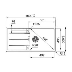 Franke Einbauspüle Centro CNG 611-100 Fragranit Glacier