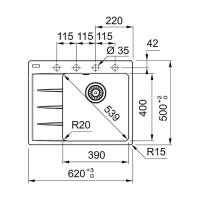 Franke Einbauspüle Centro CNG 611-62 A Fragranit