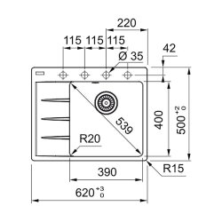 Franke Einbauspüle Centro CNG 611-62 A Fragranit...