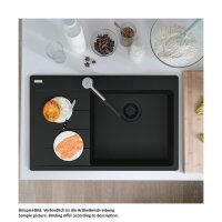 Franke Einbauspüle Centro CNG 611-78 A Fragranit Black Matt - Black Collection, Becken rechts