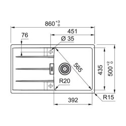 Franke Einbauspüle Centro CNG 611-86 Fragranit