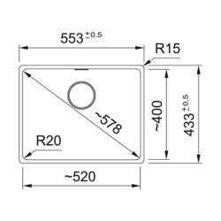 Franke Einbaubecken Maris MRG 210-52 Fragranit flächenbündig einbaubar, Cashmere, Druckknopfventil
